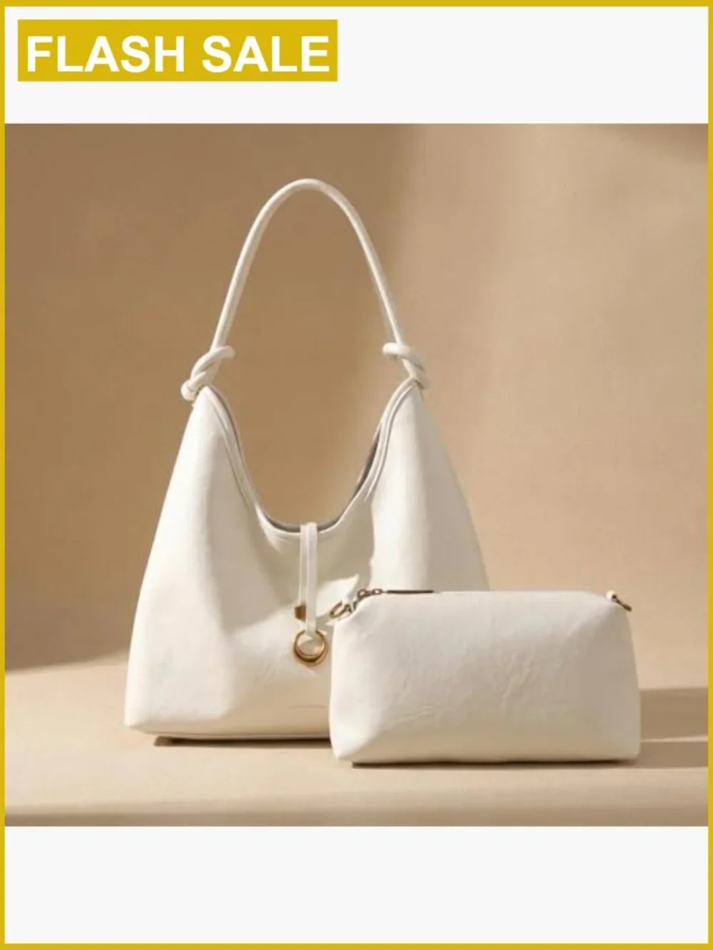 2 in 1 Hobo Tote Bag Set with Detachable Pouch Crossbody Purse